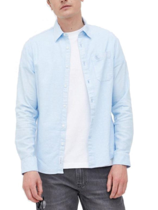 Linen Blend Shirt Chambray Blue / L