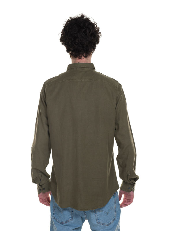 Linen Blend Shirt Burnt Olive / L