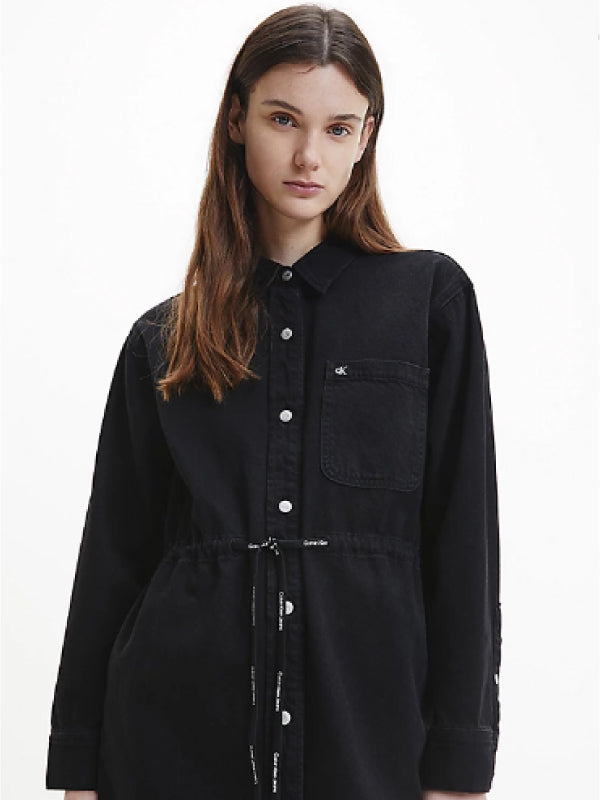 Dad Shirt Dress Denim Black / L