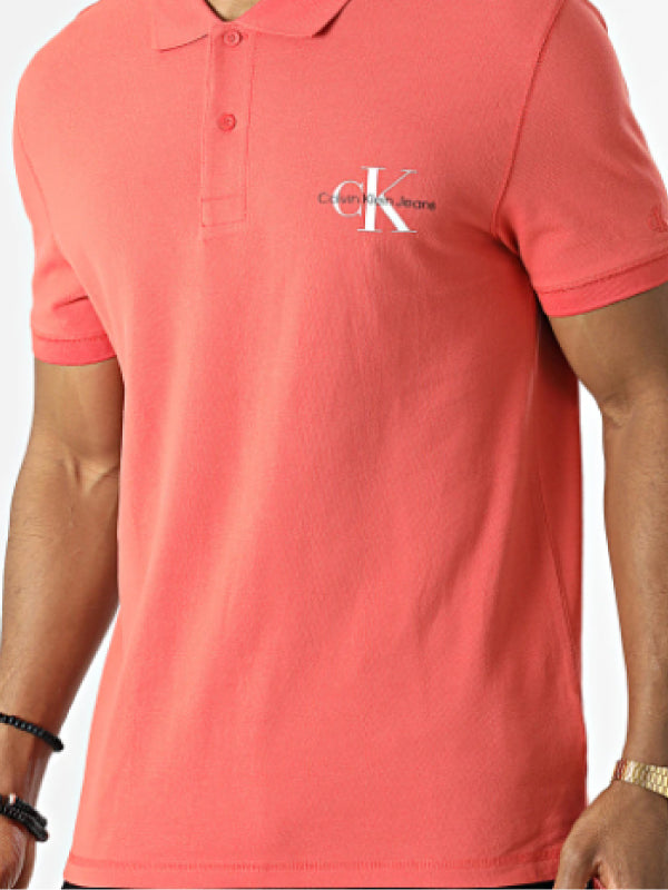 Monogram Logo Polo Rhubarb Red / L