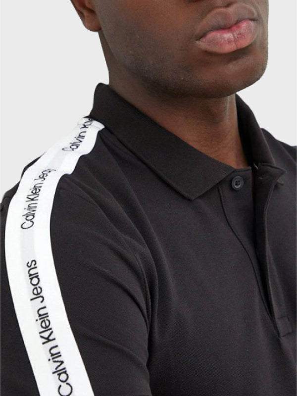 Contrast Tape Polo Ck Black / L