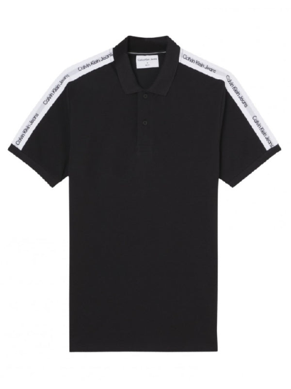 Contrast Tape Polo Ck Black / L