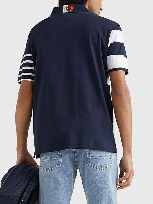 Icon Mixed Stripe Casual Polo Desert Sky / White / L