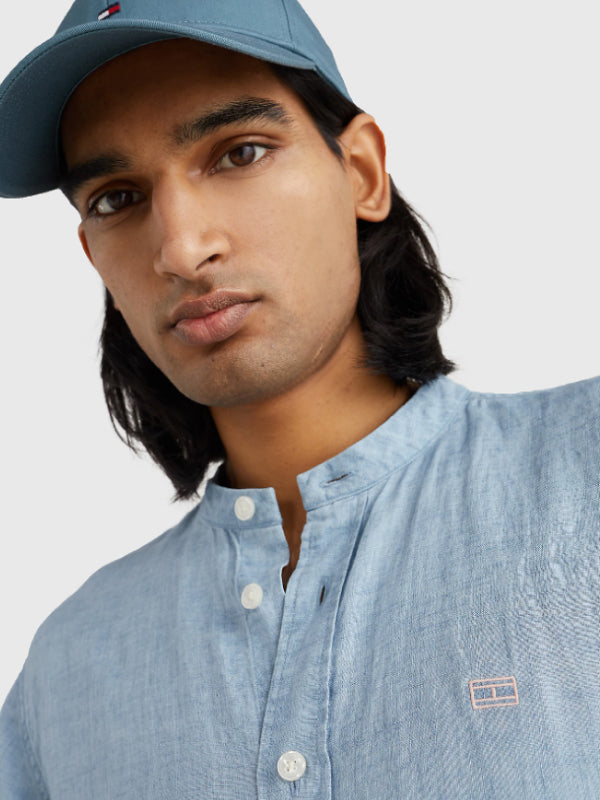 Solid Li Mandarin Cf Shirt S/S Lofty Blue / L