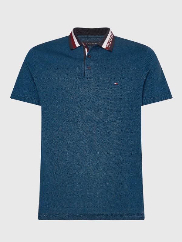 Collar Logo Mouline Regular Polo Blue Dock / L