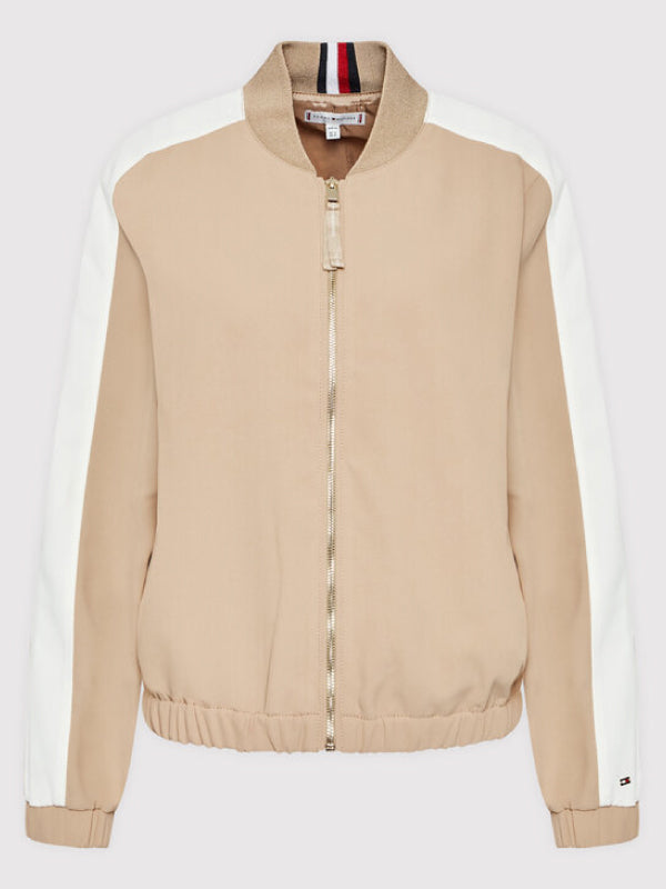 Fluid Twill Colorblock Bomber Beige / Ecru Color Block / 44