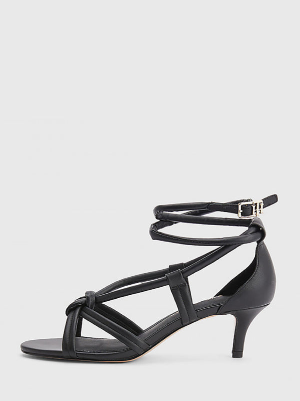 Mid Heel Strappy Sandal Black / 41