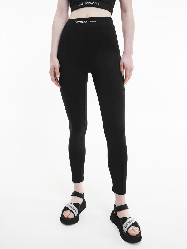 Shrunken Logo Milano Leggings Ck Black / L