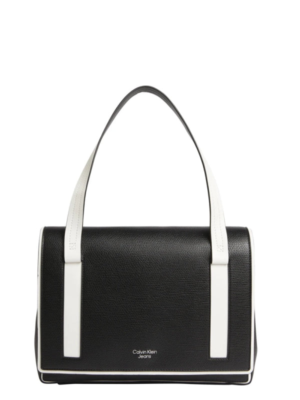 Block Flap Shoulder Bag Black / Bright White / OS