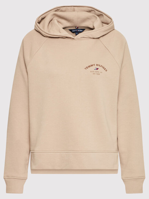 Regular Varsity Ribbed Hoodie Beige / L