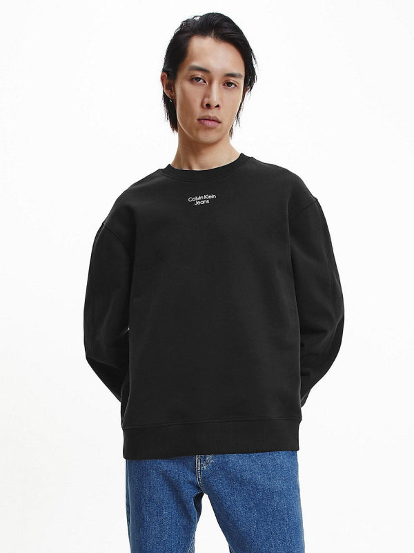 Stacked Logo Crew Neck Ck Black / L