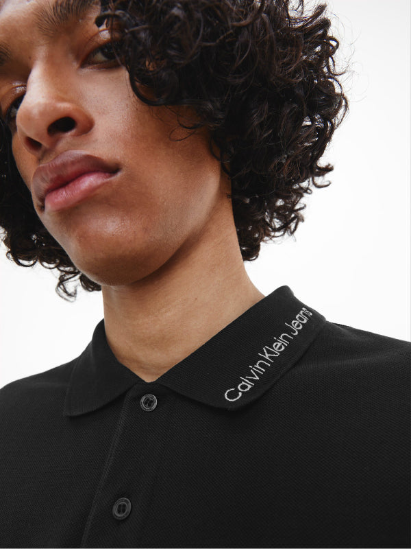 Institutional Collar Polo Ck Black / L