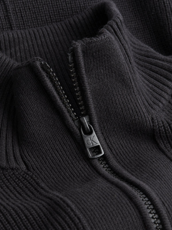 Monologo Zip-Through Sweater Ck Black / L