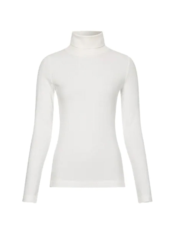 Modal Rib Roll Neck Top Ecru / L