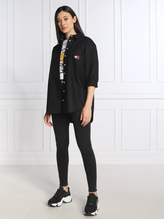 Tjw Badge Boyfriend Shirt Black / L