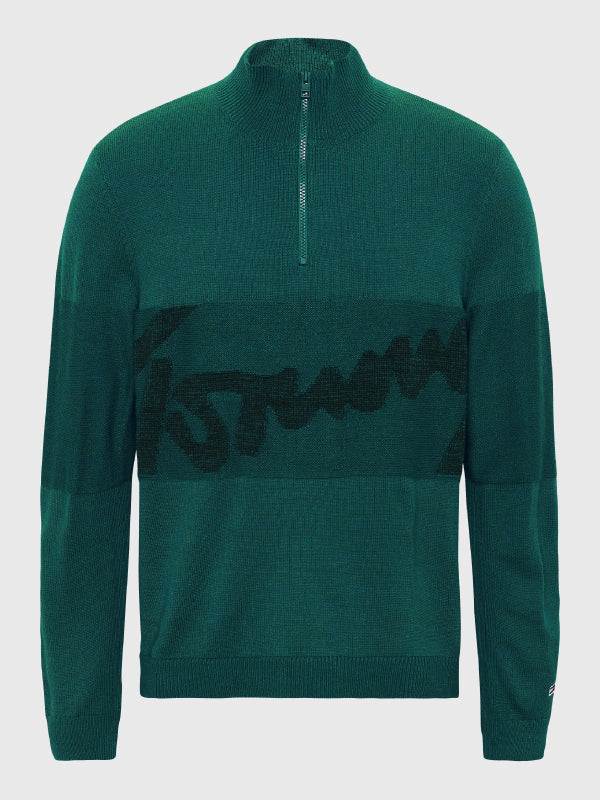 Tjm Rlxd Signature Half Zip Dark Turf Green / L