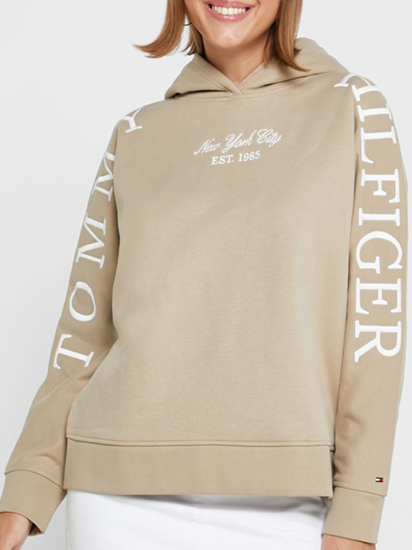 Rlxd Arched Hilfiger Hoodie Beige / L