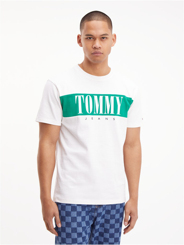 Tjm Clsc Colorblock Serif Tee White / L