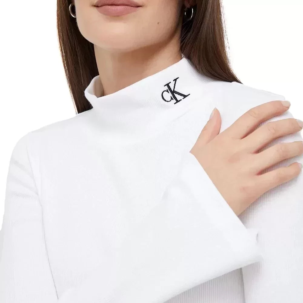 Rib Mock Neck Bright White / L