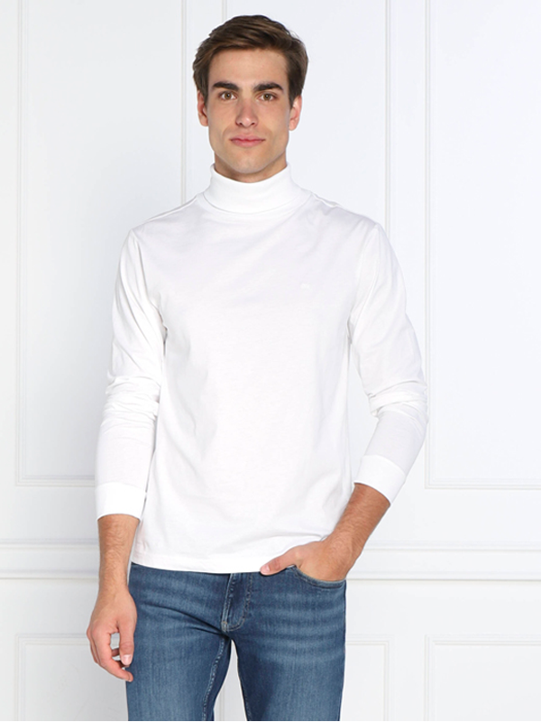 Smooth Cotton Ls Roll Neck Bright White / L