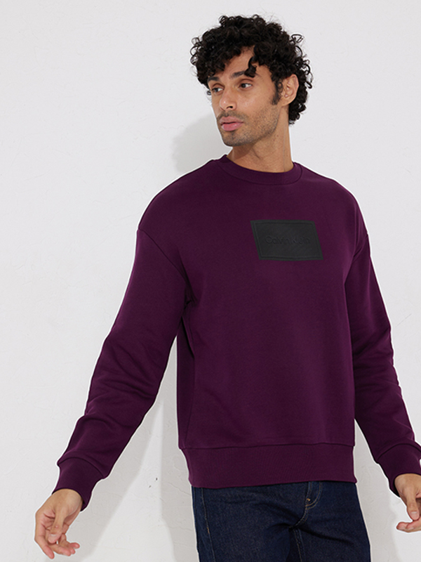 Textured Logo Box Comfort Crew Passion Plum / L