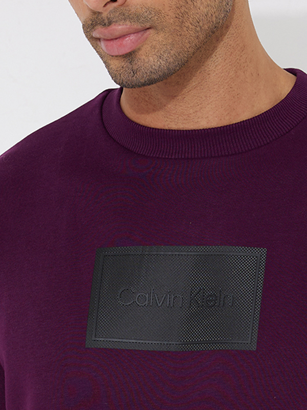 Textured Logo Box Comfort Crew Passion Plum / L