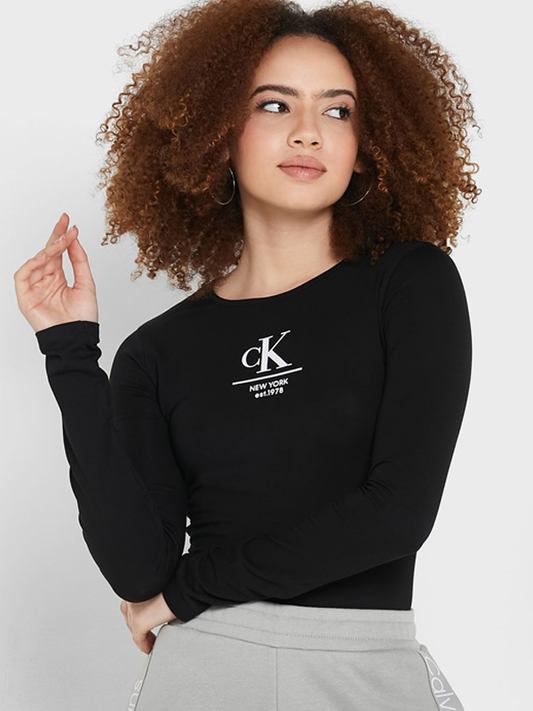 Ck Label Long Sleeves Body Ck Black / L