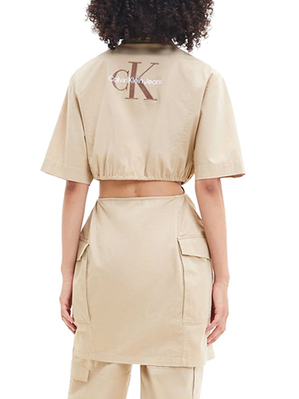 Archival Cut Out Shirt Dress Travertine / L