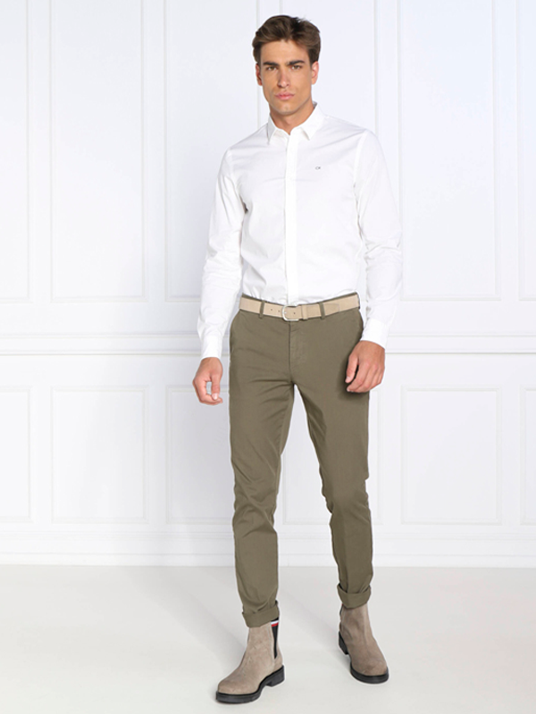 Stretch Poplin Slim Shirt Bright White / L